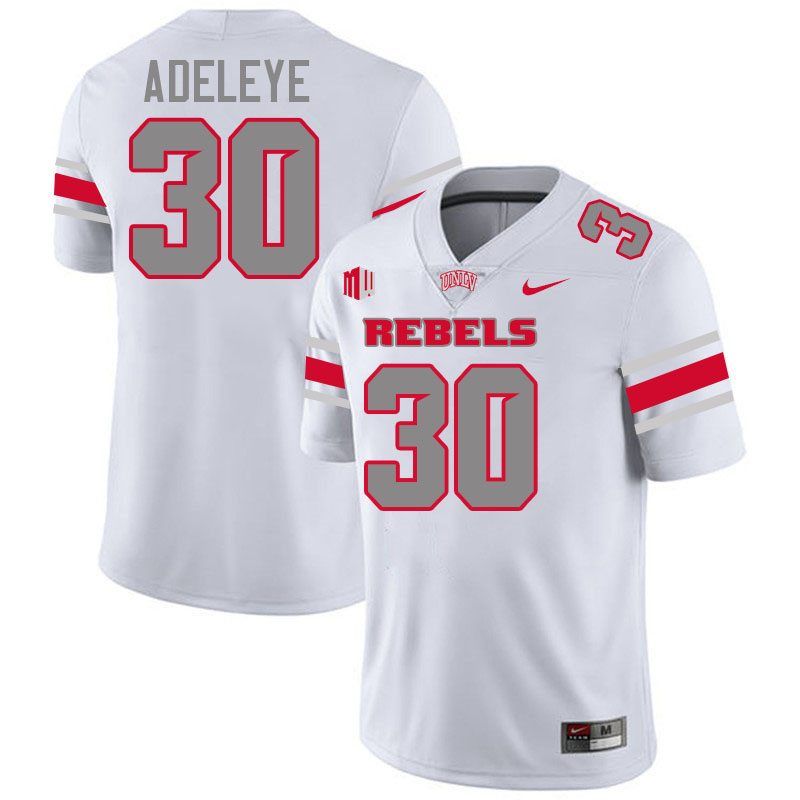 UNLV Rebels #30 Tunmise Adeleye College Football Jerseys,Uniforms-White
